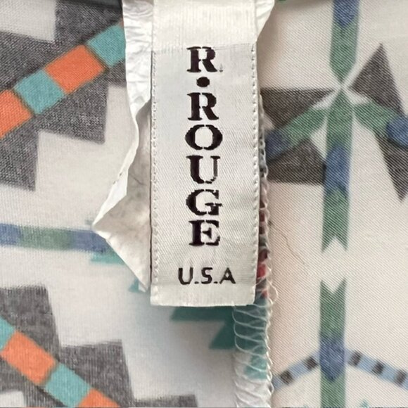 R. Rouge Women's Sleeveless Aztec Print Sharkbite Hem Tunic, Plus Size 1X - Picture 2 of 5